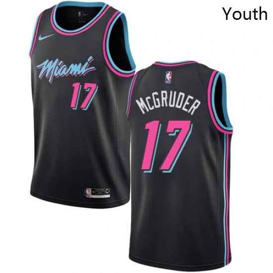 Youth Nike Miami Heat 17 Rodney McGruder Swingman Black NBA Jersey City Edition